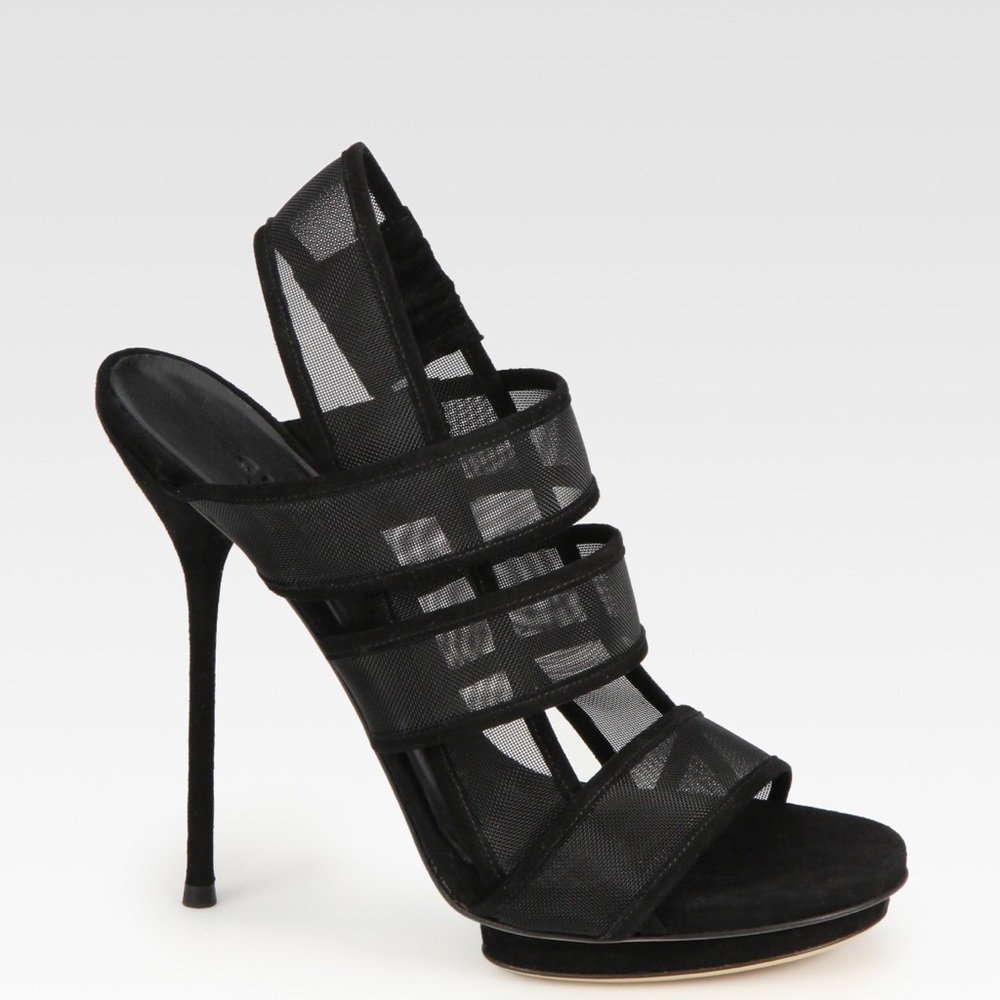 Gucci Black Mesh Strap Sandal